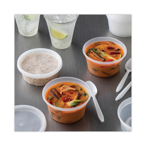 Image of Pactiv Evergreen YL2508 Newspring DELItainer Microwavable Container, 8 oz, 4.7" Diameter x 1.8"h, Clear, Plastic, 240/Carton