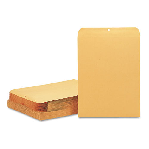 Image of Quality Park QUA37810 Clasp Envelope, 32 lb Bond Weight Kraft, #15 1/2, Square Flap, Clasp/Gummed Closure, 12 x 15.5, Brown Kraft, 100/Box