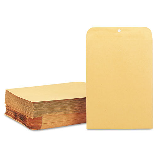 Image of Quality Park QUA37890 Clasp Envelope, 28 lb Bond Weight Kraft, #90, Cheese Blade Flap, Clasp/Gummed Closure, 9 x 12, Brown Kraft, 100/Box
