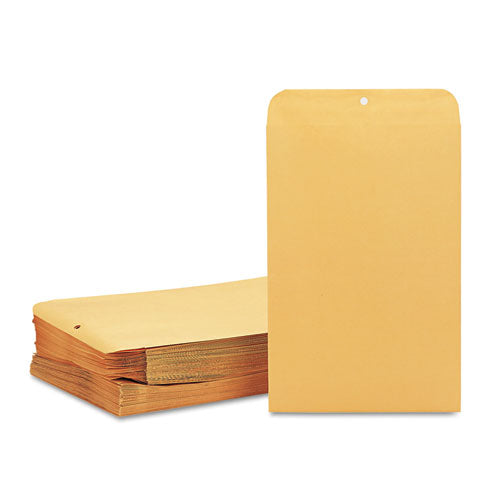 Image of Quality Park QUA37898 Clasp Envelope, 28 lb Bond Weight Kraft, #98, Square Flap, Clasp/Gummed Closure, 10 x 15, Brown Kraft, 100/Box