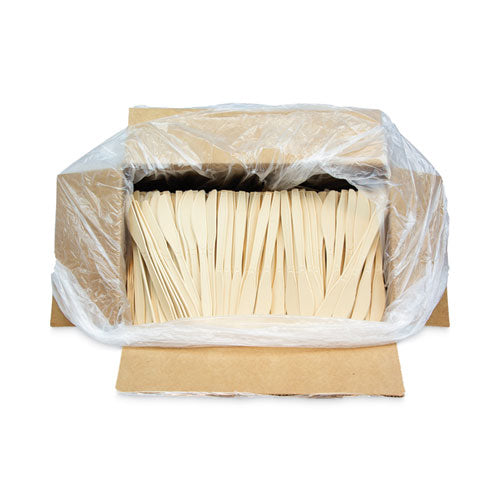 Image of Pactiv Evergreen YPSMKTEC EarthChoice PSM Cutlery, Heavyweight Knife, Plastic, Tan, 1,000/Carton