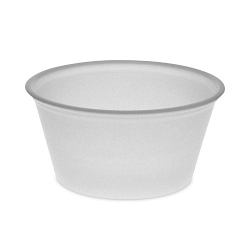 Image of Pactiv Evergreen YS200 Plastic Portion Cup, 2 oz, Translucent, 200/Bag, 12 Bags/Carton