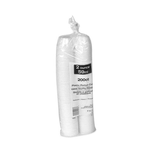 Image of Pactiv Evergreen YS200 Plastic Portion Cup, 2 oz, Translucent, 200/Bag, 12 Bags/Carton
