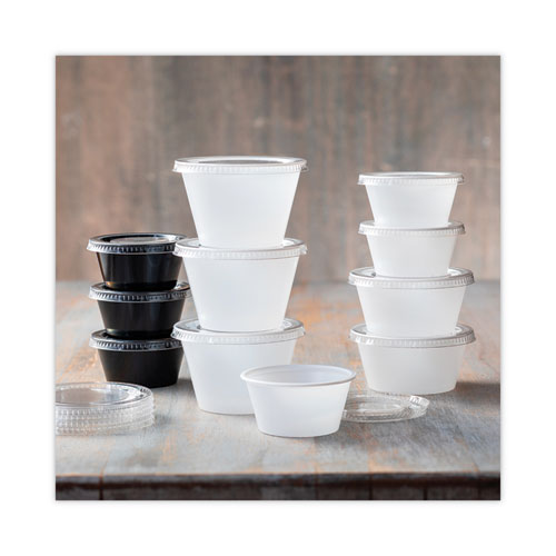 Image of Pactiv Evergreen YS200 Plastic Portion Cup, 2 oz, Translucent, 200/Bag, 12 Bags/Carton