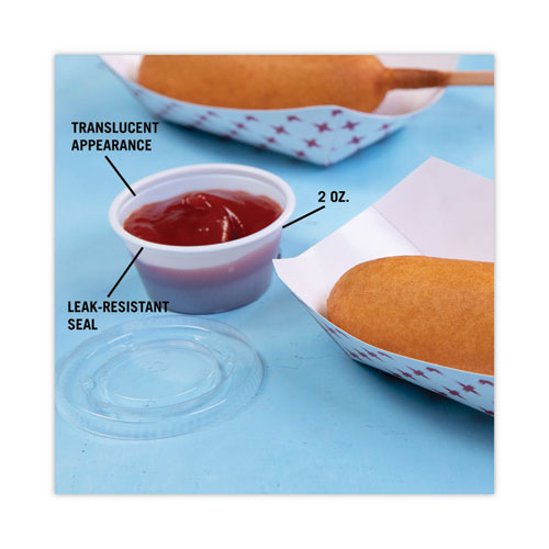 Image of Pactiv Evergreen YS200 Plastic Portion Cup, 2 oz, Translucent, 200/Bag, 12 Bags/Carton