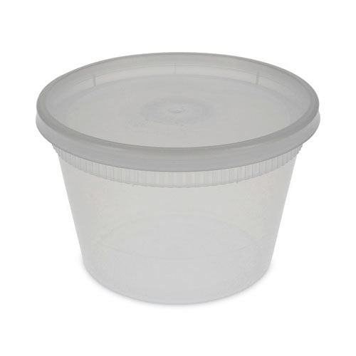 Image of Pactiv Evergreen YSD2516 Newspring DELItainer Microwavable Container, 16 oz, 4.7" Diameter x 3.1"h, Clear, Plastic, 240/Carton