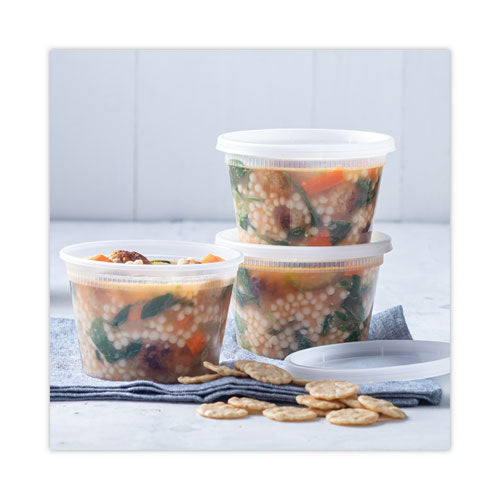 Image of Pactiv Evergreen YSD2516 Newspring DELItainer Microwavable Container, 16 oz, 4.7" Diameter x 3.1"h, Clear, Plastic, 240/Carton