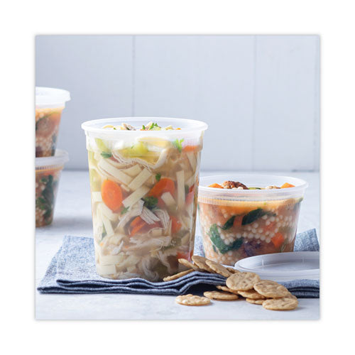Image of Pactiv Evergreen YSD2516 Newspring DELItainer Microwavable Container, 16 oz, 4.7" Diameter x 3.1"h, Clear, Plastic, 240/Carton