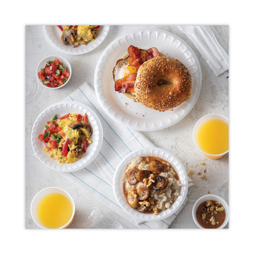 Image of Pactiv Evergreen YTH100070000 Placesetter Satin Non-Laminated Foam Dinnerware, Plate, 7" dia, White, 900/Carton