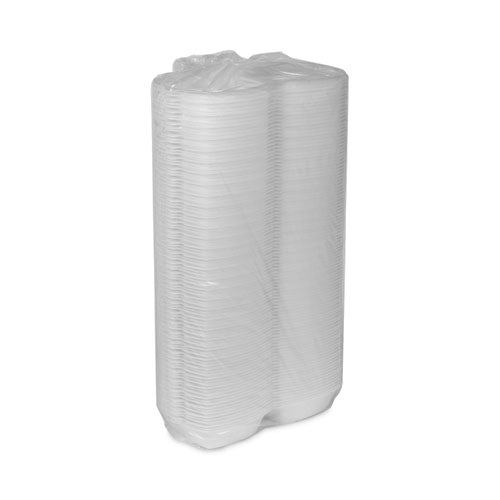 Image of Pactiv Evergreen YTH100790000 Foam Hinged Lid Container, Single Tab Lock, 5 x 5 x 2.5, White, 500/Carton