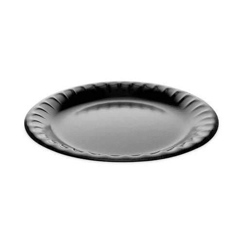 Image of Pactiv Evergreen YTKB00090000 Placesetter Deluxe Laminated Foam Dinnerware, Plate, 9" dia, Black, 500/Carton