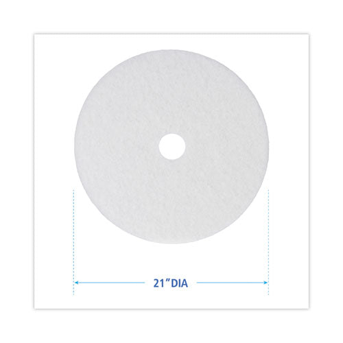 Image of BoardwalkÂ® Polishing Floor Pads, 21" Diameter, White, 5/carton