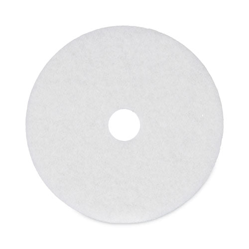 Image of Boardwalk® BWK4020WHI Polishing Floor Pads, 20" Diameter, White, 5/carton