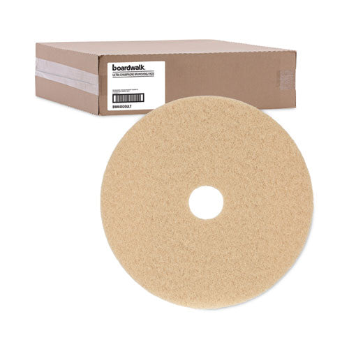 Image of Boardwalk® BWK4020ULT Burnishing Floor Pads, 20" Diameter, Tan, 5/carton