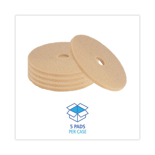 Image of Boardwalk® BWK4020ULT Burnishing Floor Pads, 20" Diameter, Tan, 5/carton
