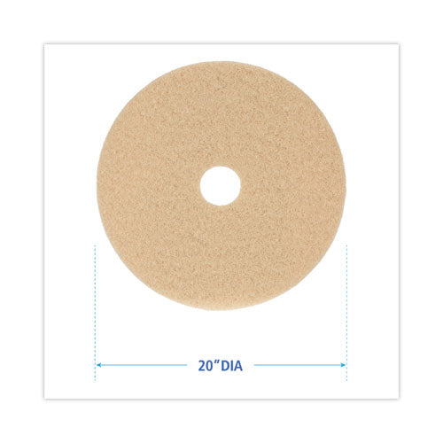 Image of Boardwalk® BWK4020ULT Burnishing Floor Pads, 20" Diameter, Tan, 5/carton