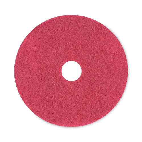 Image of Boardwalk® BWK4020RED Buffing Floor Pads, 20" Diameter, Red, 5/carton