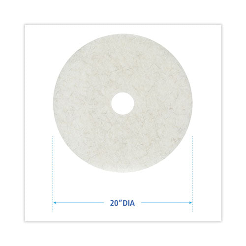 Image of Boardwalk® BWK4020NAT Natural Burnishing Floor Pads, 20" Diameter, White, 5/carton
