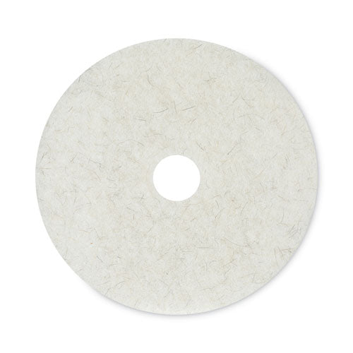 Image of Boardwalk® BWK4020NAT Natural Burnishing Floor Pads, 20" Diameter, White, 5/carton