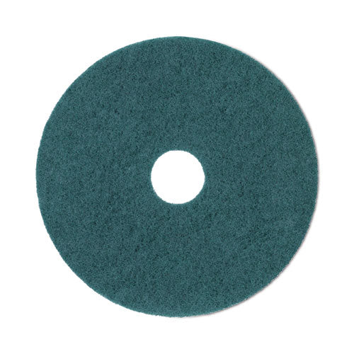Image of Boardwalk® BWK4020GRE Heavy-Duty Scrubbing Floor Pads, 20" Diameter, Green, 5/carton