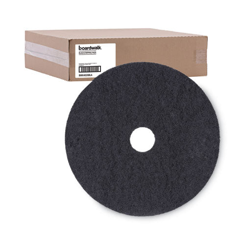 Image of Boardwalk® BWK4020BLA Stripping Floor Pads, 20" Diameter, Black, 5/carton