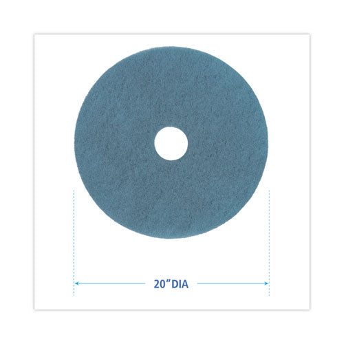 Image of Boardwalk® BWK4020AQU Burnishing Floor Pads, 20" Diameter, Aqua, 5/carton