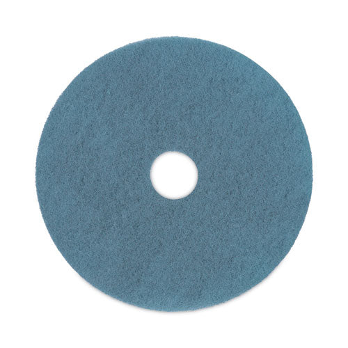 Image of Boardwalk® BWK4020AQU Burnishing Floor Pads, 20" Diameter, Aqua, 5/carton