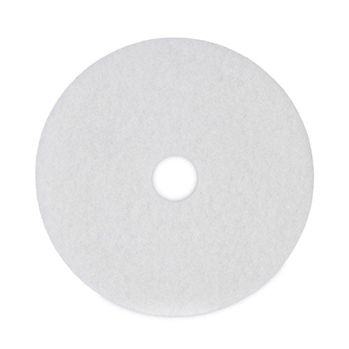 Image of Boardwalk® BWK4019WHI Polishing Floor Pads, 19" Diameter, White, 5/carton
