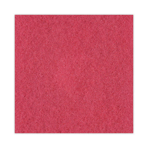 Image of Boardwalk® BWK4019RED Buffing Floor Pads, 19" Diameter, Red, 5/carton