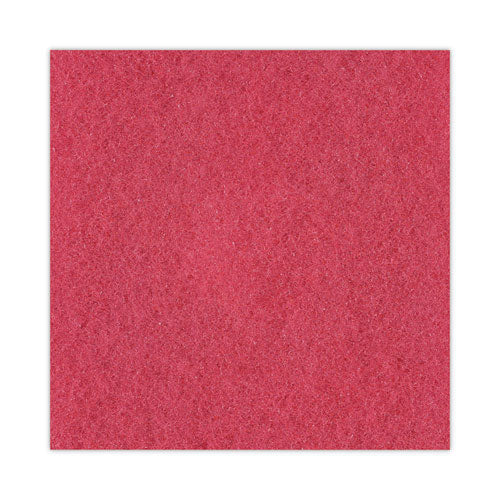 Image of Boardwalk® BWK4018RED Buffing Floor Pads, 18" Diameter, Red, 5/carton