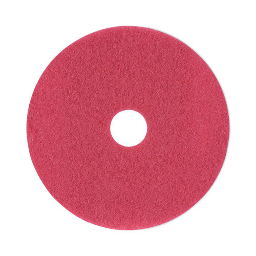 Image of Boardwalk® BWK4018RED Buffing Floor Pads, 18" Diameter, Red, 5/carton