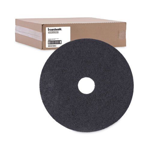 Image of Boardwalk® BWK4018BLA Stripping Floor Pads, 18" Diameter, Black, 5/carton