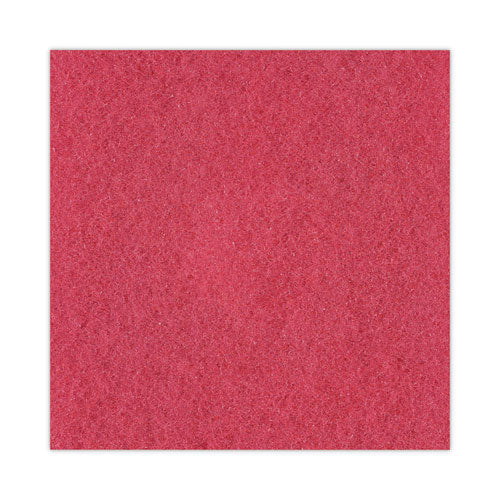 Image of Boardwalk® BWK4017RED Buffing Floor Pads, 17" Diameter, Red, 5/carton