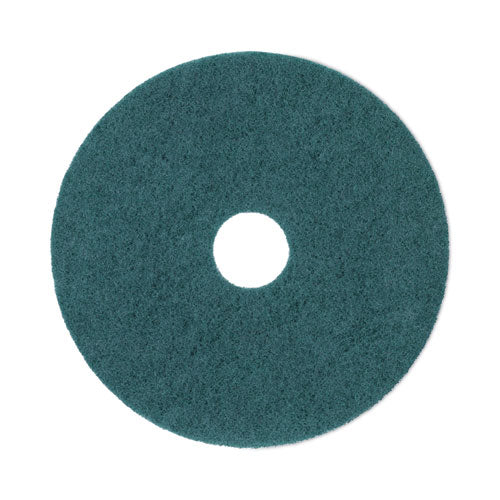 Image of Boardwalk® BWK4017GRE Heavy-Duty Scrubbing Floor Pads, 17" Diameter, Green, 5/carton