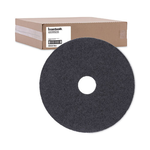 Image of Boardwalk® BWK4017BLA Stripping Floor Pads, 17" Diameter, Black, 5/carton