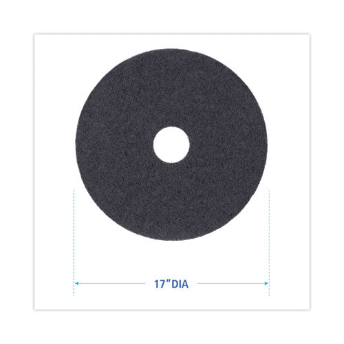 Image of Boardwalk® BWK4017BLA Stripping Floor Pads, 17" Diameter, Black, 5/carton