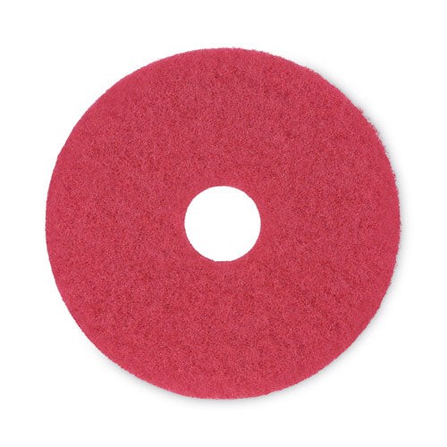 Image of BoardwalkÂ® Buffing Floor Pads, 15" Diameter, Red, 5/carton