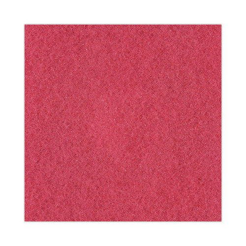 Image of Boardwalk® BWK4013RED Buffing Floor Pads, 13" Diameter, Red, 5/carton