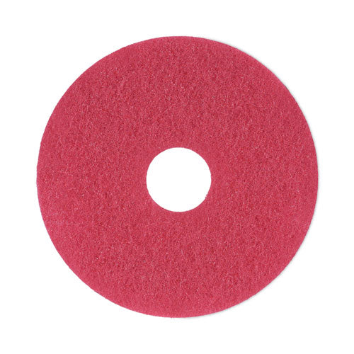 Image of Boardwalk® BWK4013RED Buffing Floor Pads, 13" Diameter, Red, 5/carton