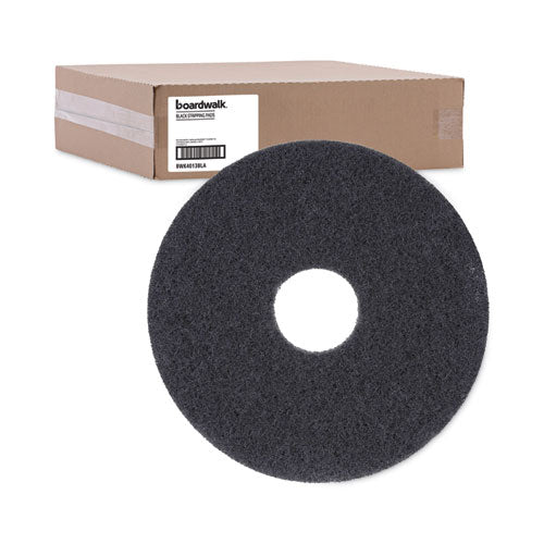 Image of Boardwalk® BWK4013BLA Stripping Floor Pads, 13" Diameter, Black, 5/carton