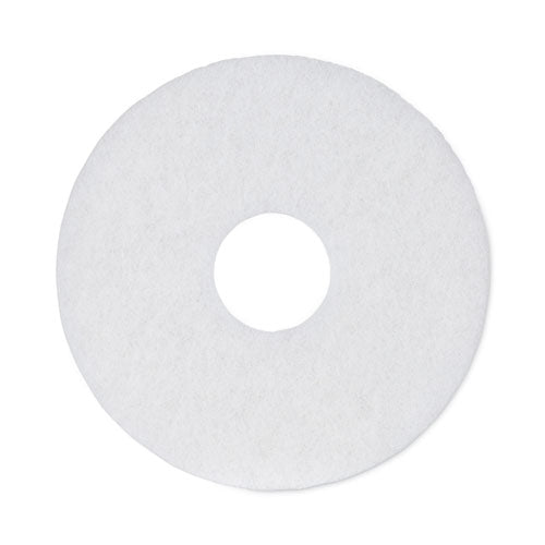 Image of Boardwalk® BWK4012WHI Polishing Floor Pads, 12" Diameter, White, 5/carton