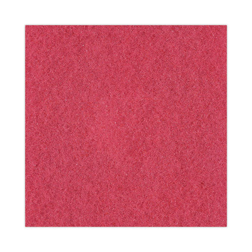Image of Boardwalk® BWK4012RED Buffing Floor Pads, 12" Diameter, Red, 5/carton