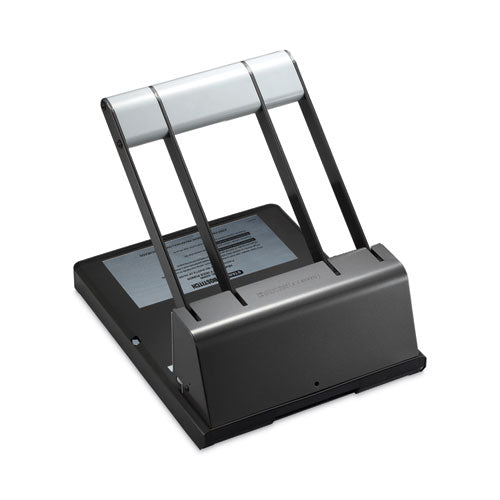 Image of Bostitch® 03200 130-Sheet Xtreme Duty Adjustable Two- to Three-Hole Punch, 9/32" Holes, Black/Silver