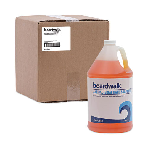 Image of Boardwalk® 1887-04-GCE00 Antibacterial Liquid Soap Refill, Clean Scent, 1 gal Bottle, 4/Carton