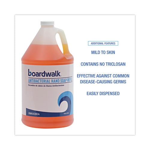 Image of Boardwalk® 1887-04-GCE00 Antibacterial Liquid Soap Refill, Clean Scent, 1 gal Bottle, 4/Carton