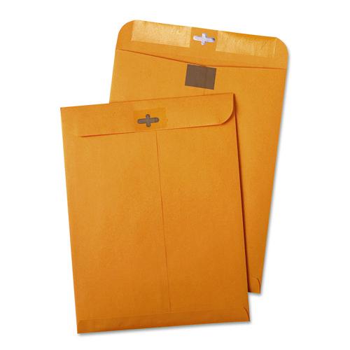 Image of Quality Park QUA43768 Postage Saving Clearclasp Kraft Envelope, #97, Cheese Blade Flap, Clearclasp Closure, 10 X 13, Brown Kraft, 100/box