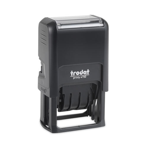 Image of Trodat® E4756 Printy Economy 5-in-1 Date Stamp, Self-Inking, 1.63" x 1", Blue/Red