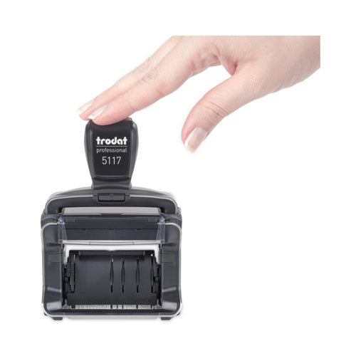 Image of Trodat® 5117 Professional 12-Message Date Stamp, Self-Inking, 2.25 X 0.38, Black