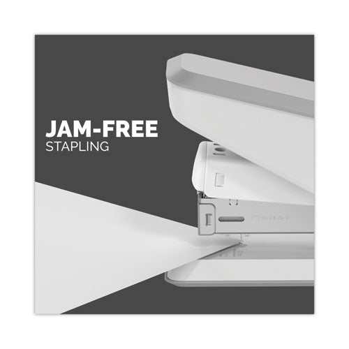 Image of Fellowes® 5011501 LX840 EasyPress Half Strip Stapler with Antimicrobial Protection, 25-Sheet Capacity, White