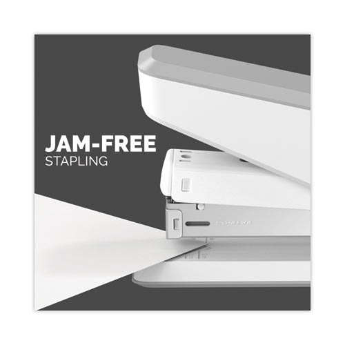 Image of Fellowes® 5011601 LX850 EasyPress Full Strip Stapler with Antimicrobial Protection, 25-Sheet Capacity, White